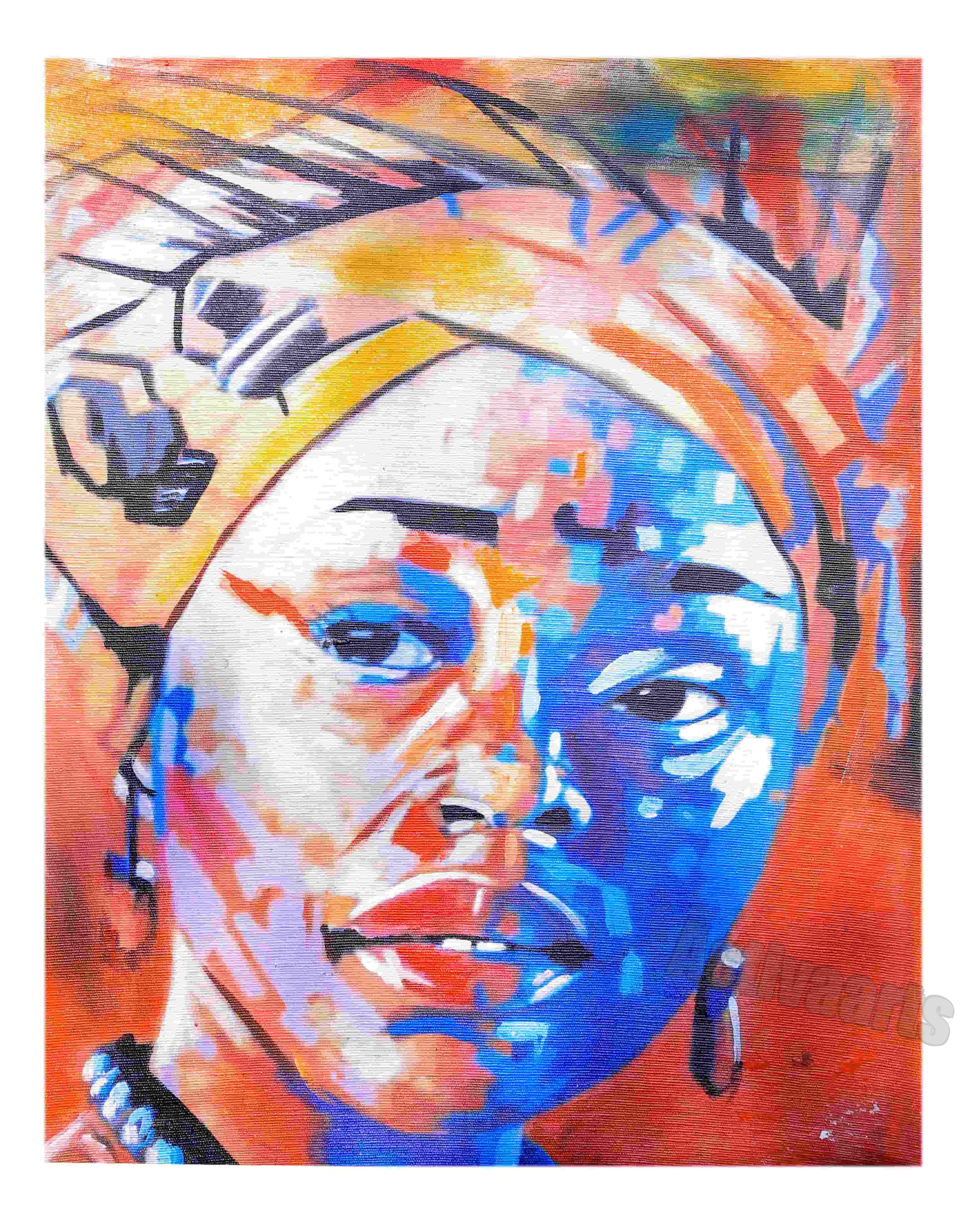 Painted Veiled Woman