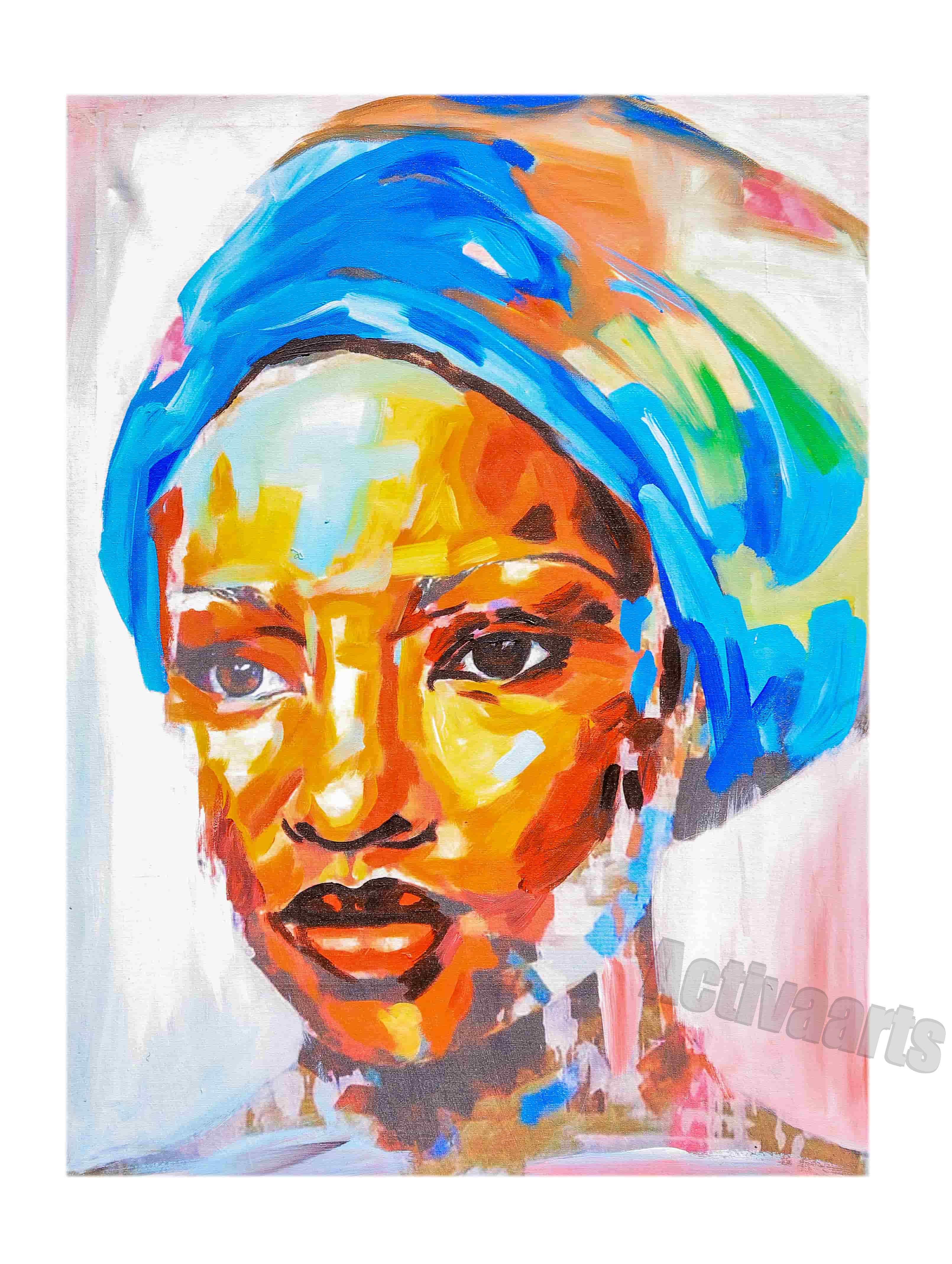 Blue Veiled Woman