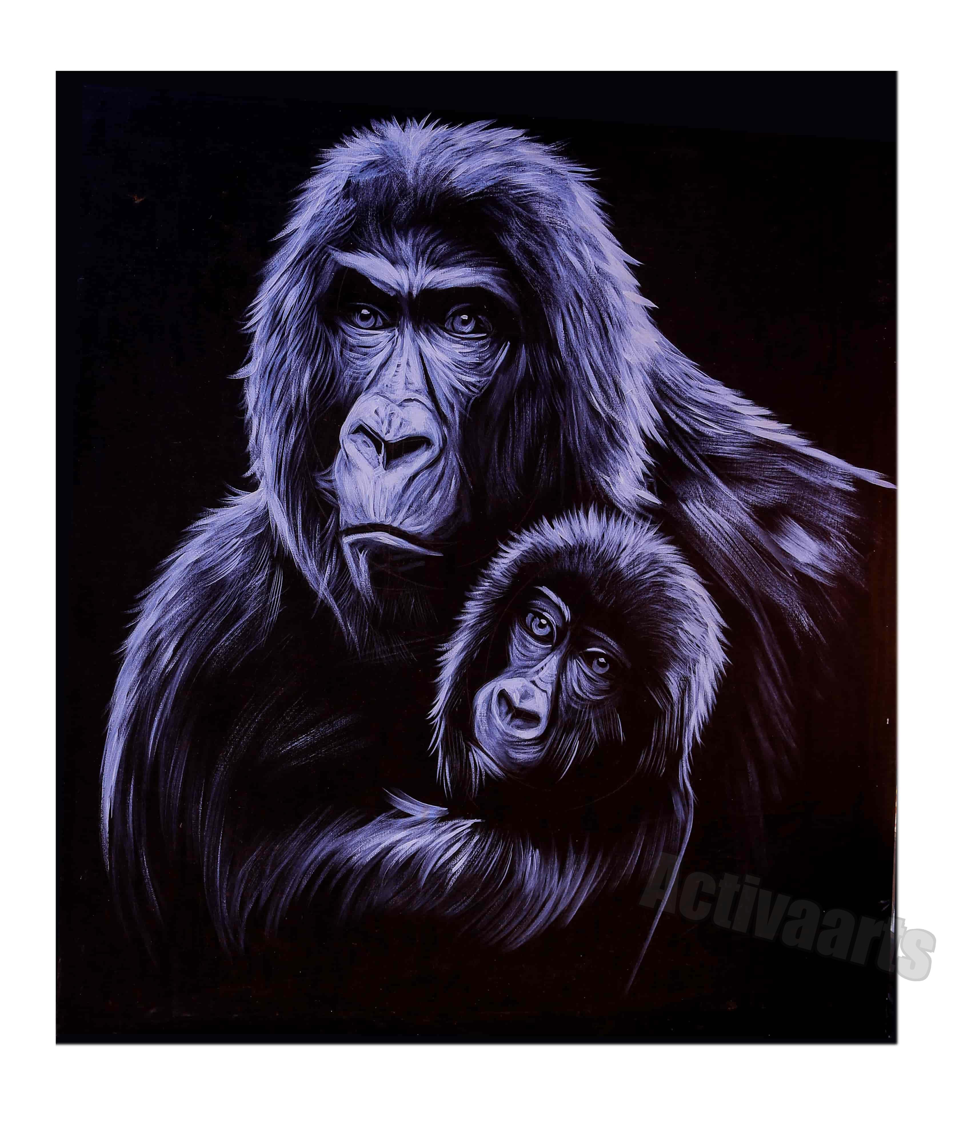 Baby and Mother Chimps